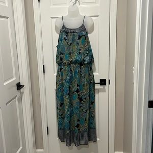 Enfocus Women Fully Lined lightweight Summer Maxi Dress Size 20W Paisley